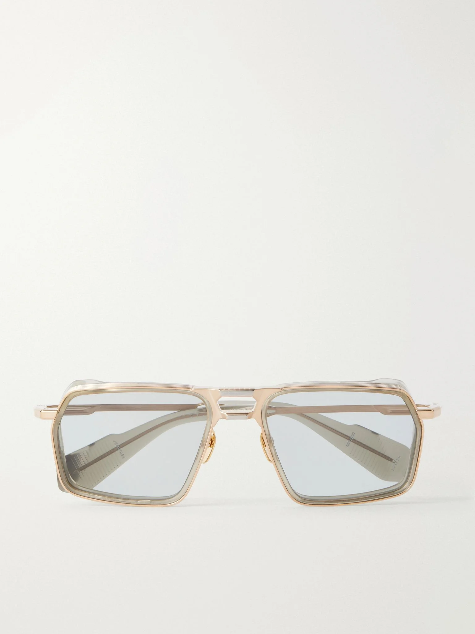 GT-R Double-Bridge Aviator-Style Gold-Tone Titanium Sunglasses Gold - 1