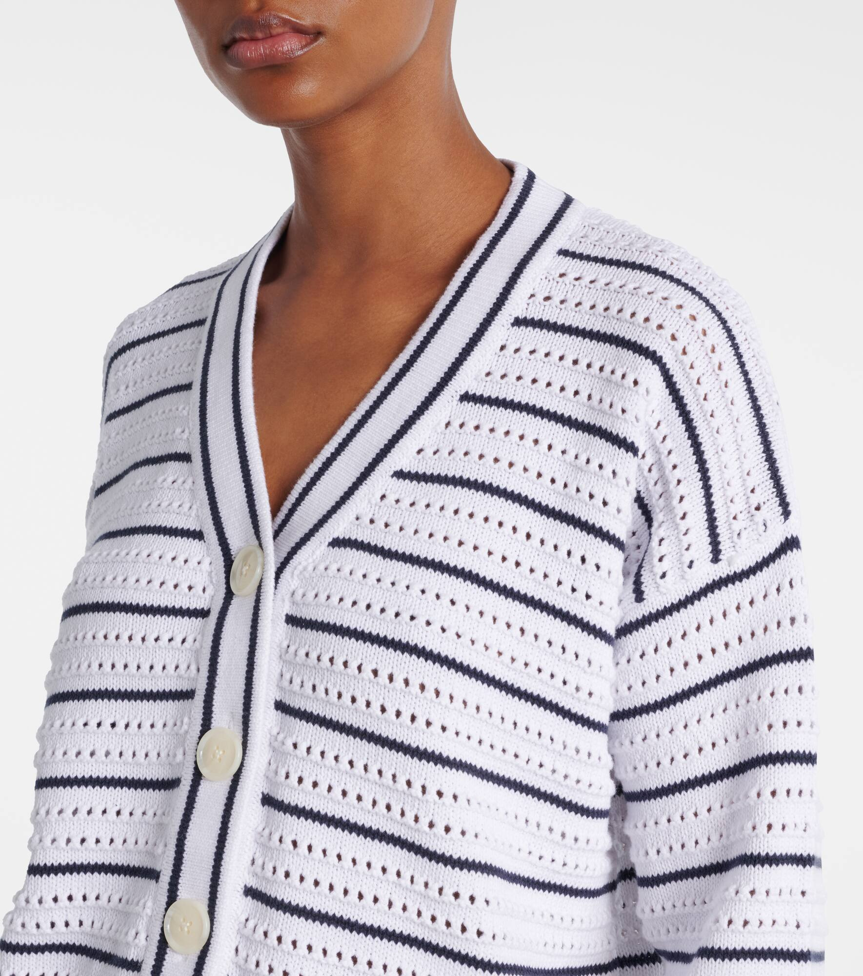 Antonia striped cotton cardigan - 4