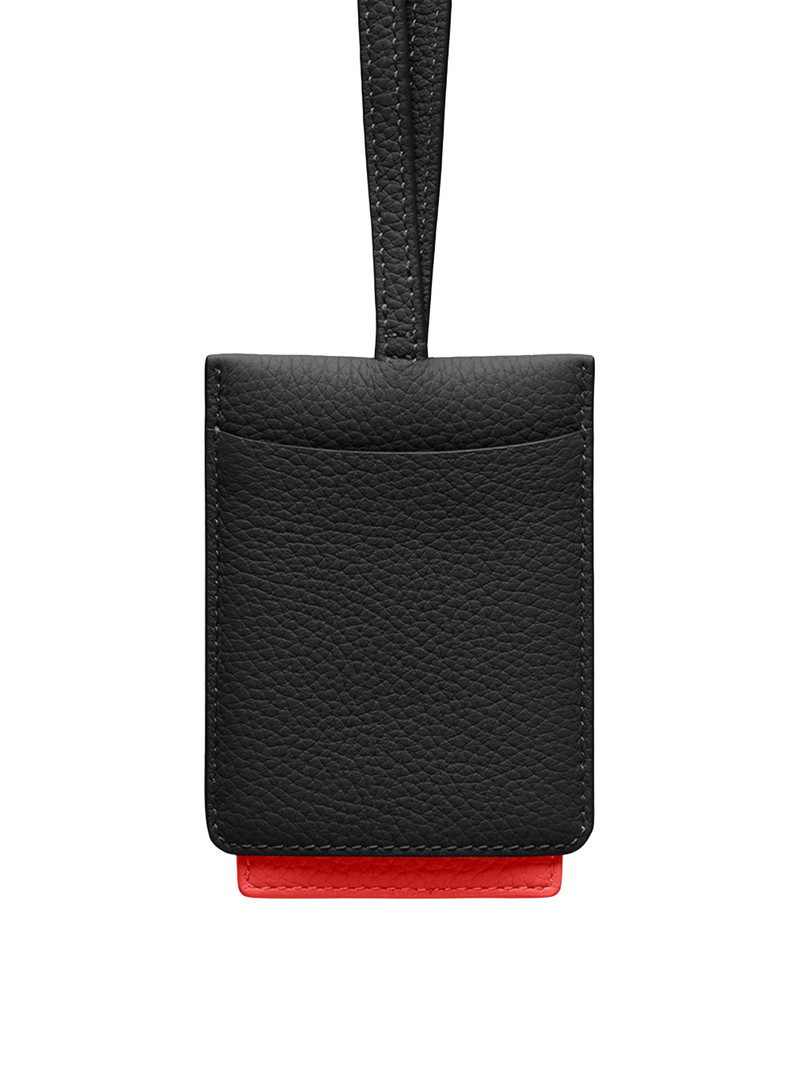 Leather ID Lanyard Holder - Rouge Noir 4