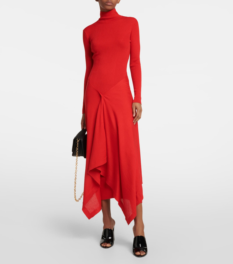 Alaïa Cashmere and silk midi dress outlook
