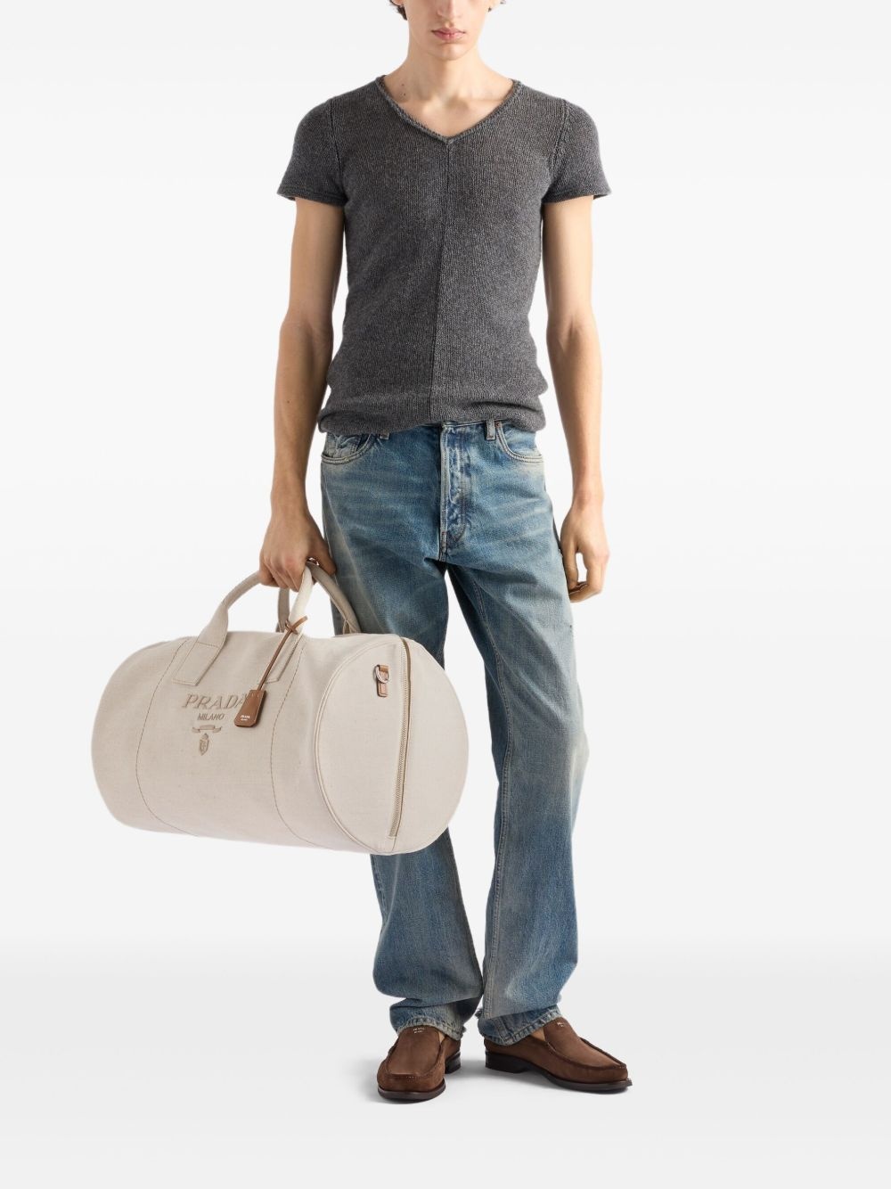 logo-embossed duffle bag - 2