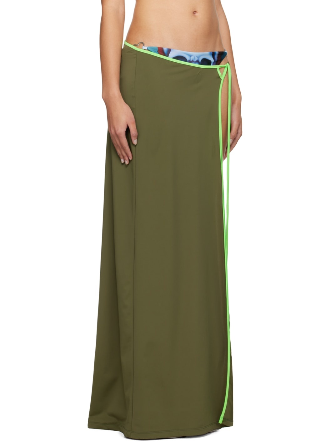 Khaki Wrap Maxi Skirt - 2