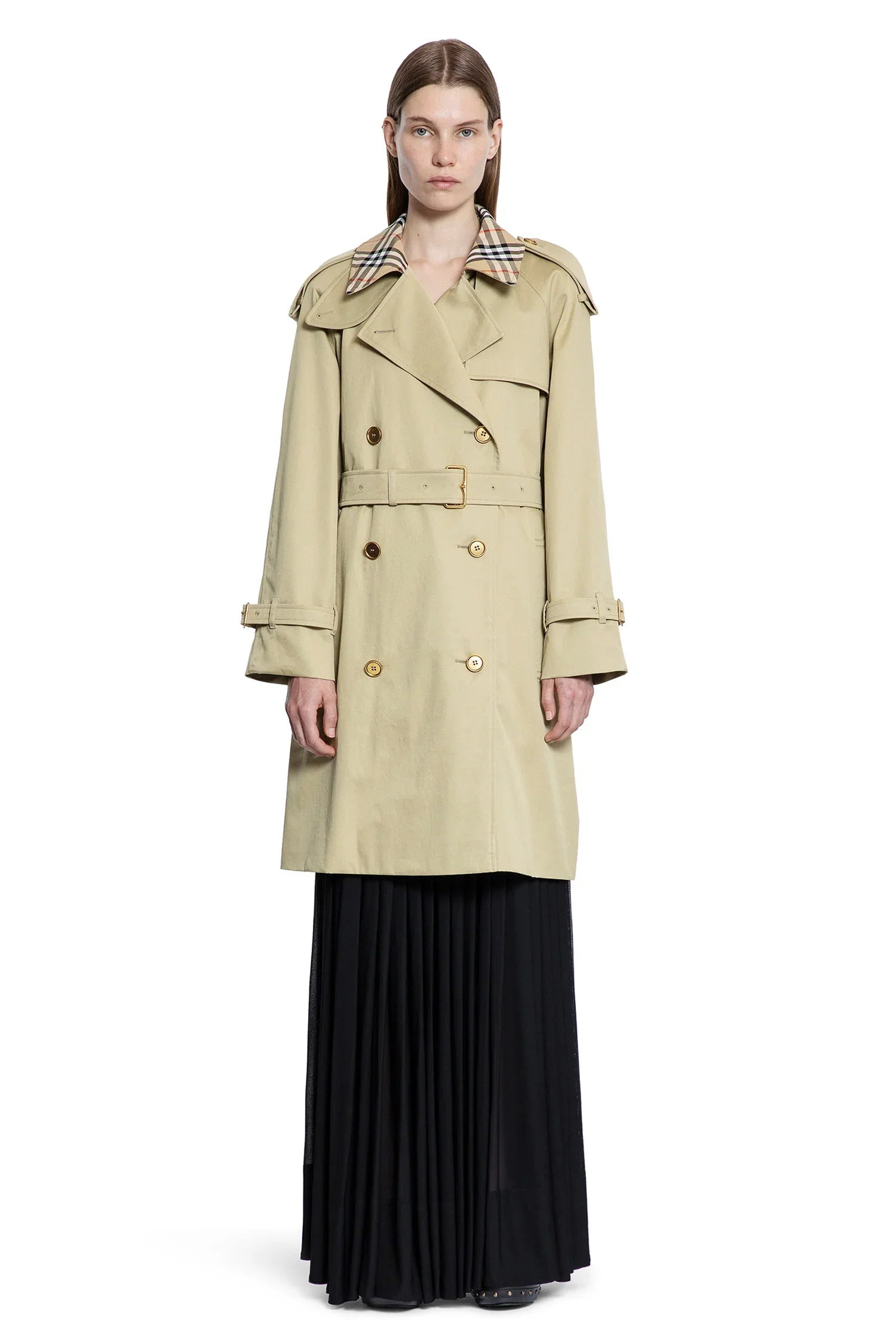 Mid-Length-Check-Collar-Castleford-Trench-Coat - 1