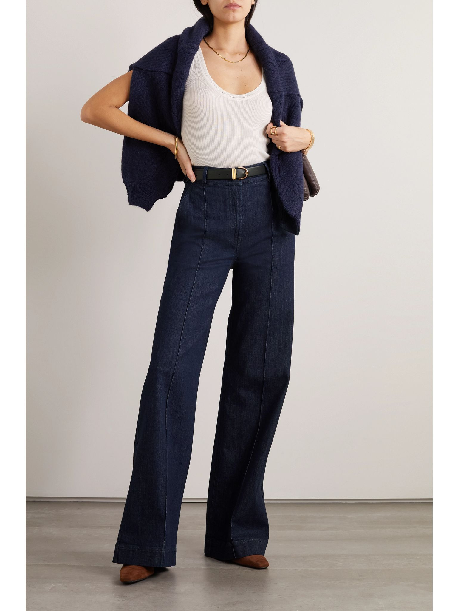 + NET SUSTAIN high-rise straight-leg stretch organic jeans Blue - 2