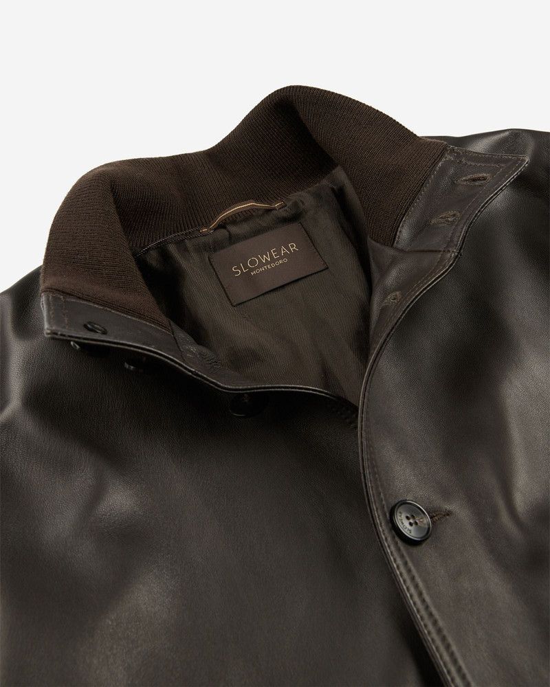 Regular fit leather jacket 6
