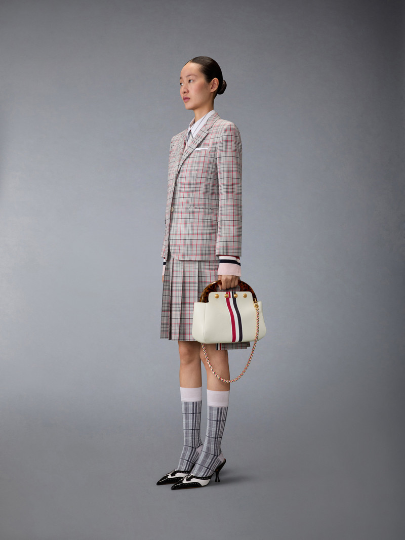 RWB STRIPE MINI TEVIOT BAG IN PEBBLE GRAIN LEATHER 5