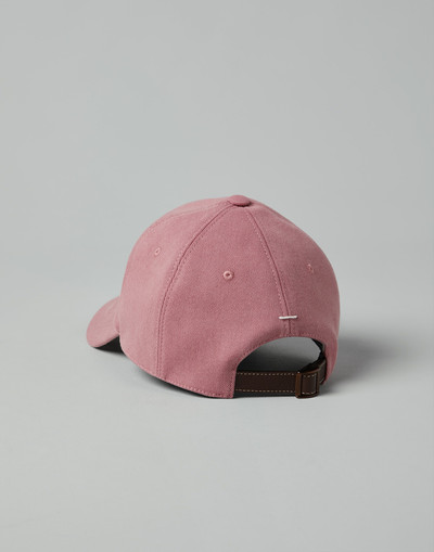 Brunello Cucinelli Garment-dyed lightweight denim baseball cap with embroidered logo outlook