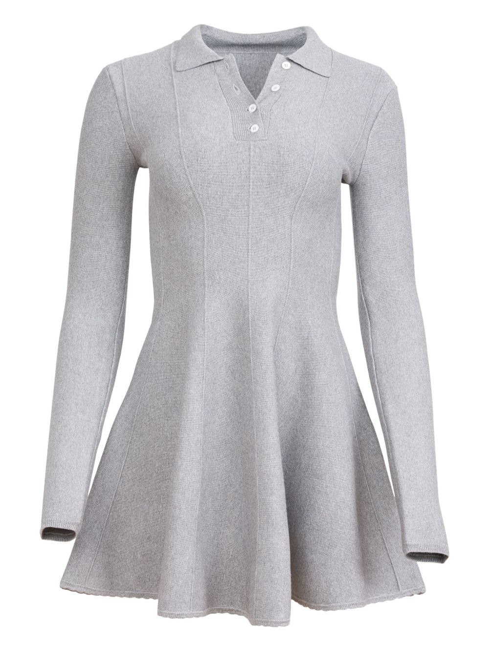 Henley-neck flared dress - 3