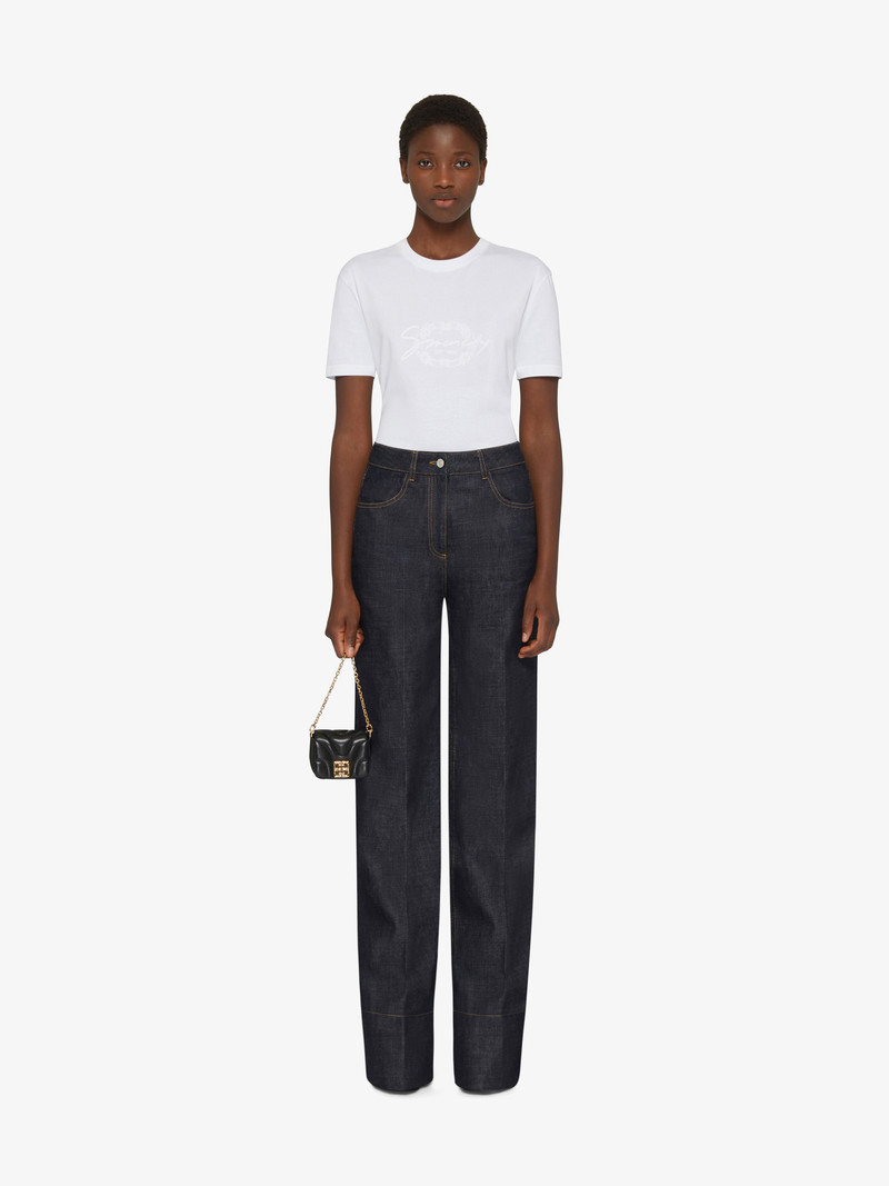 T-SHIRT IN COTTON WITH GIVENCHY MEDALLION - 1