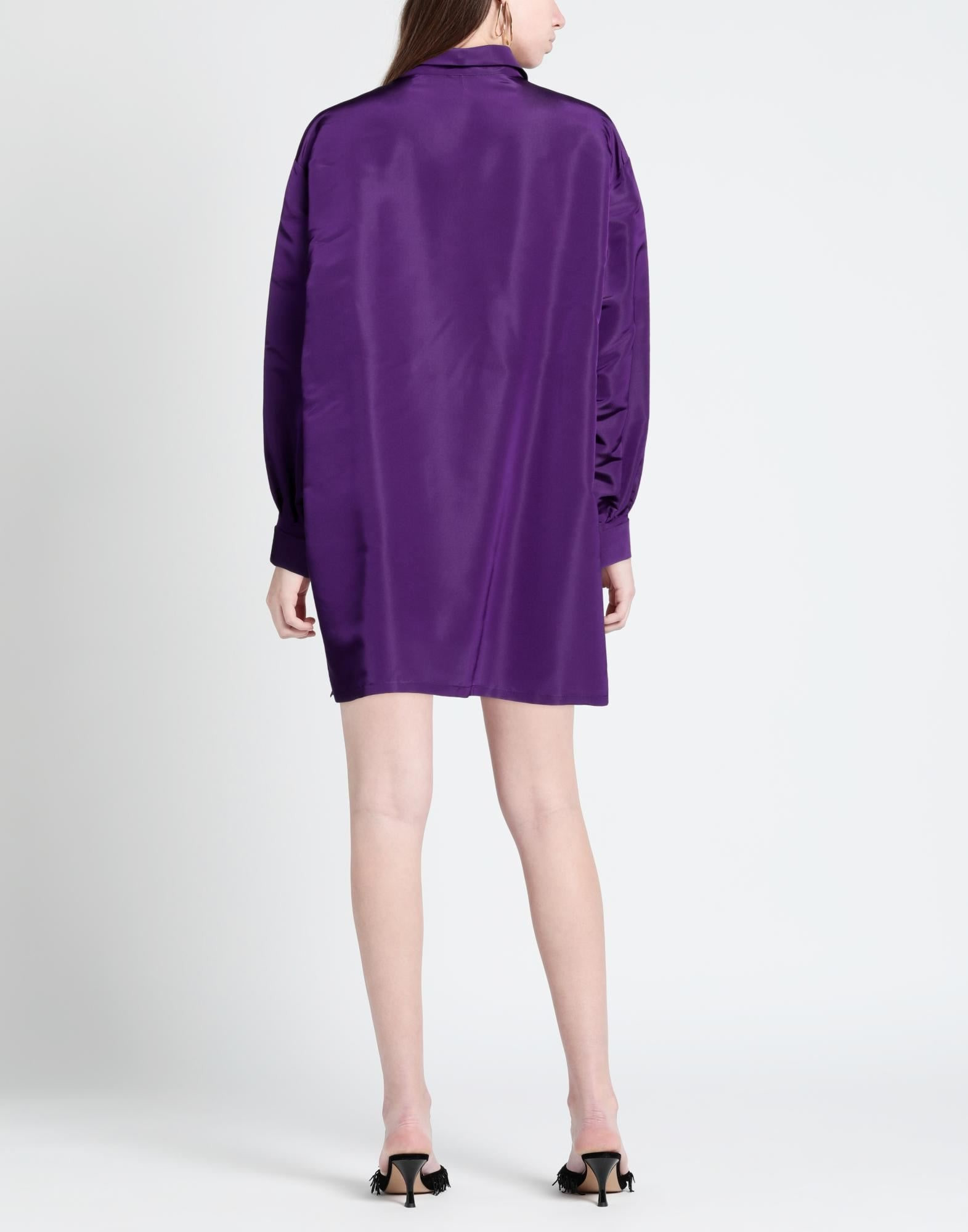 Purple Women's Shirt Dress - 4