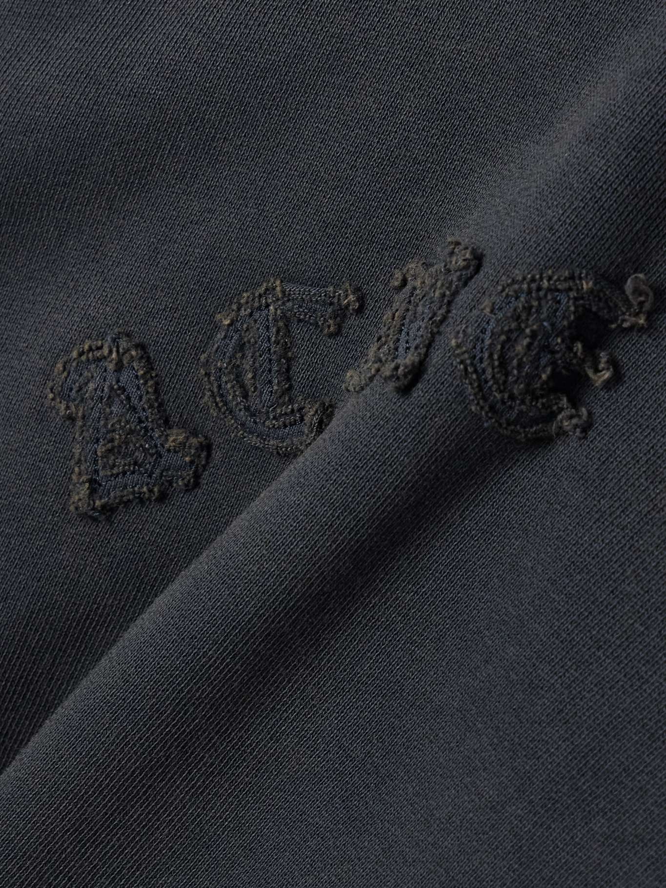 Appliquéd cotton-jersey zip-up hoodie - 4