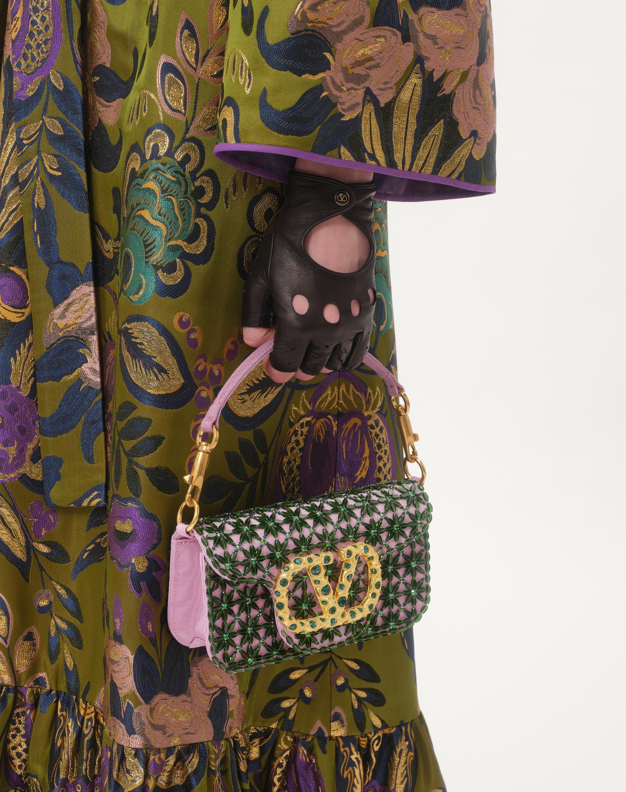 VALENTINO GARAVANI LOCÒ SMALL SHOULDER BAG EMBROIDERED WITH JEWEL LOGO - 7