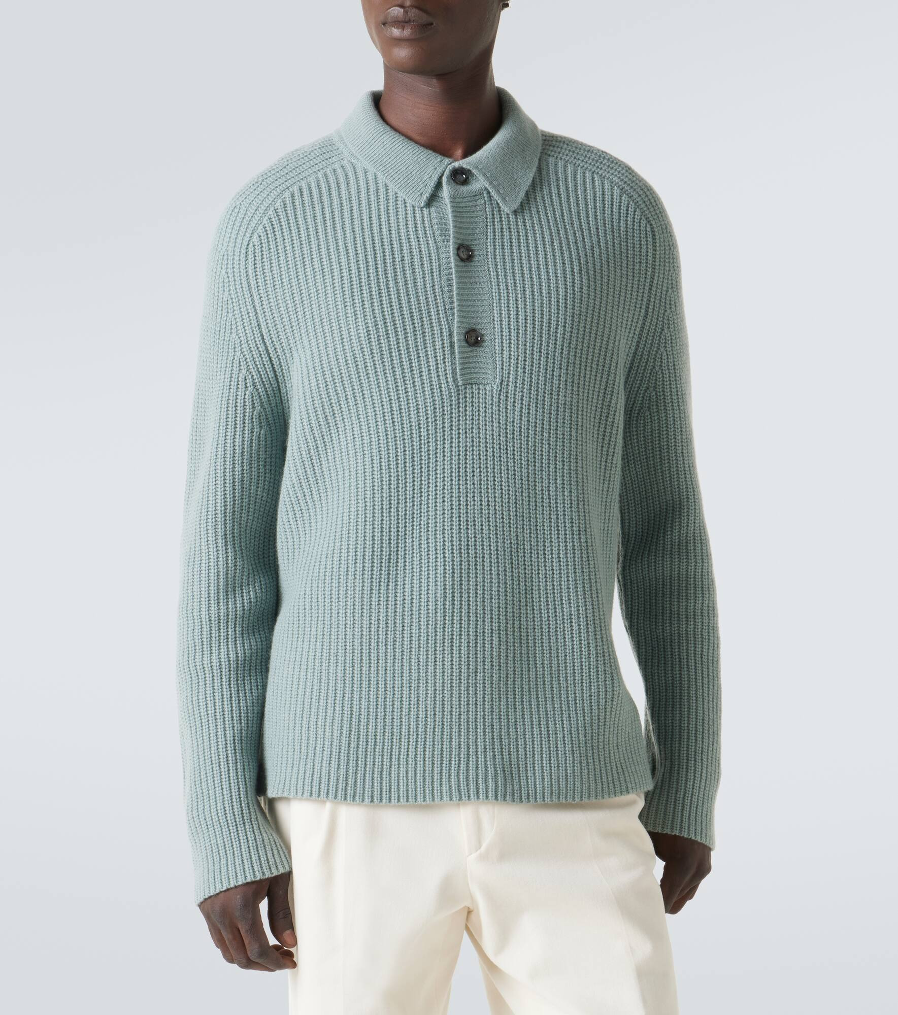 Wool and cashmere polo sweater - 3