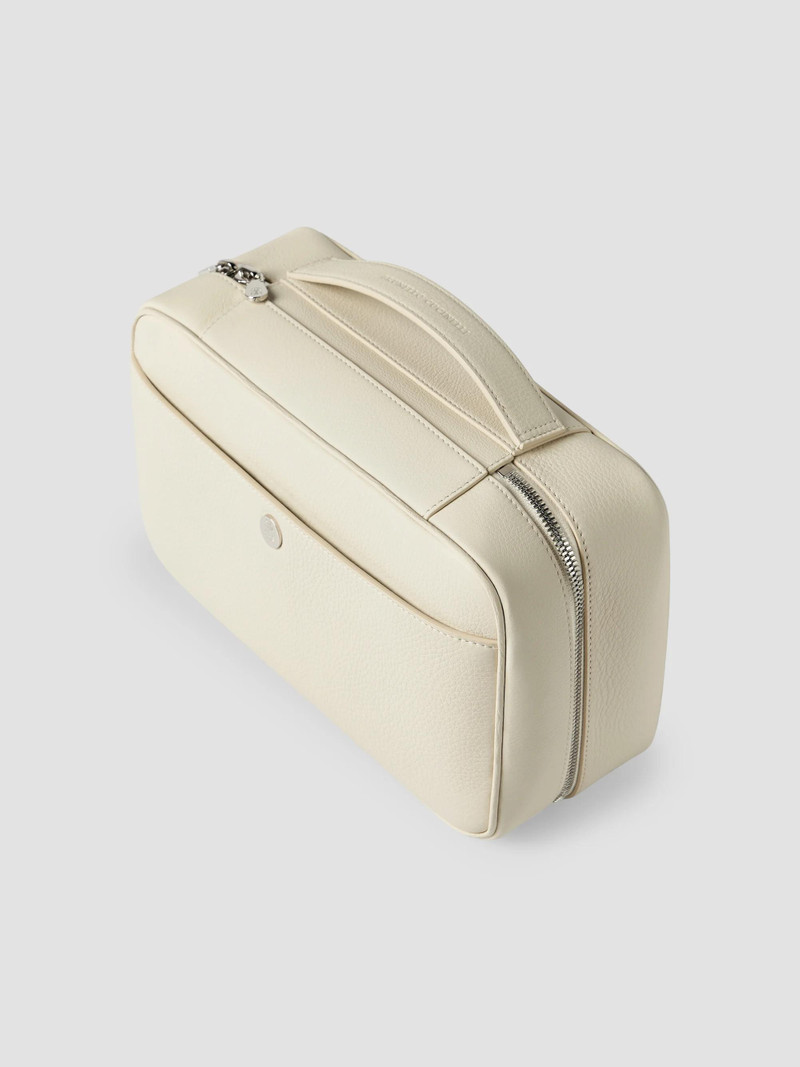 Fine Grain Calfskin Travel Beauty Case - White 3