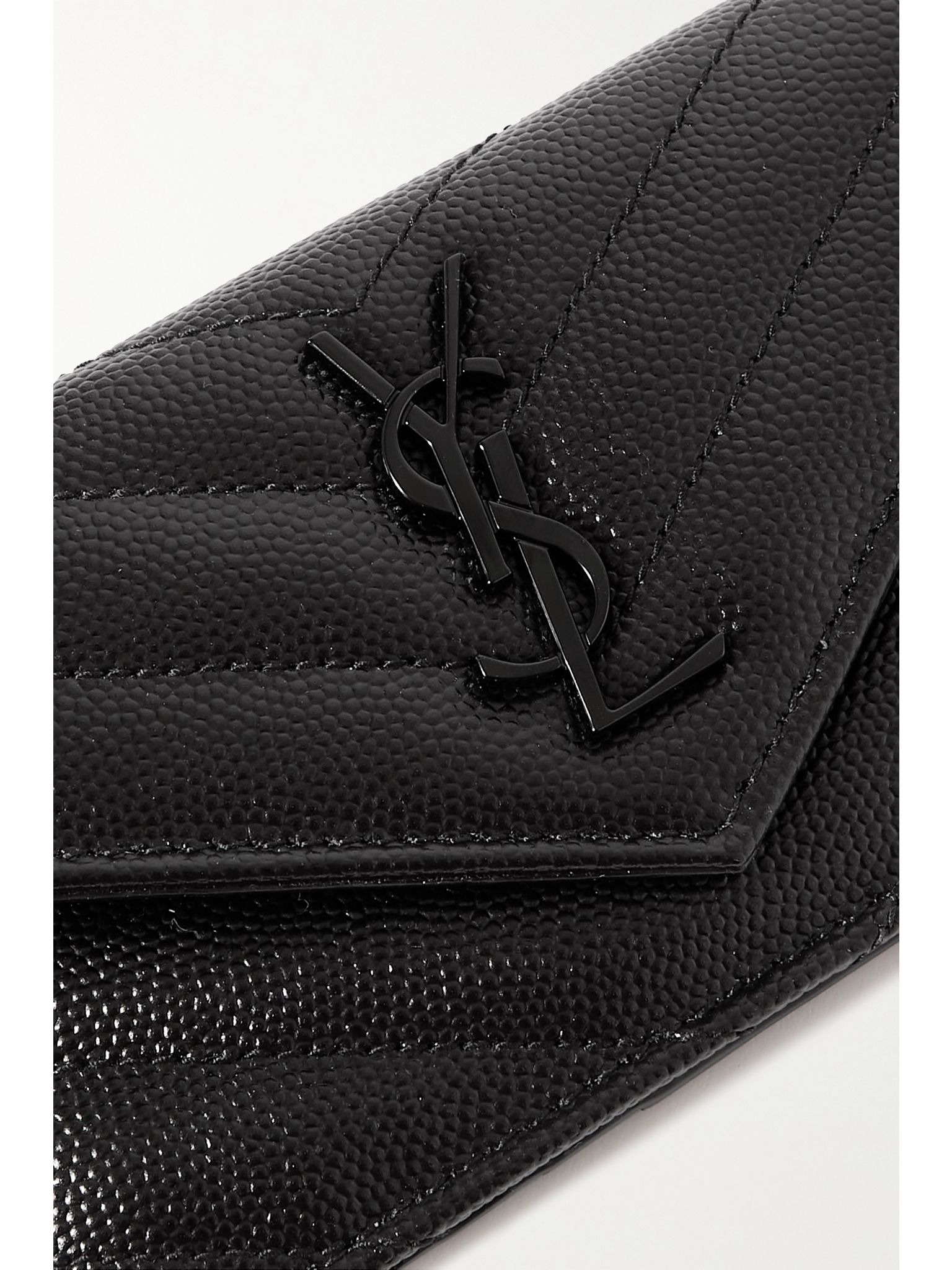 Monogramme quilted textured-leather wallet Black - 4