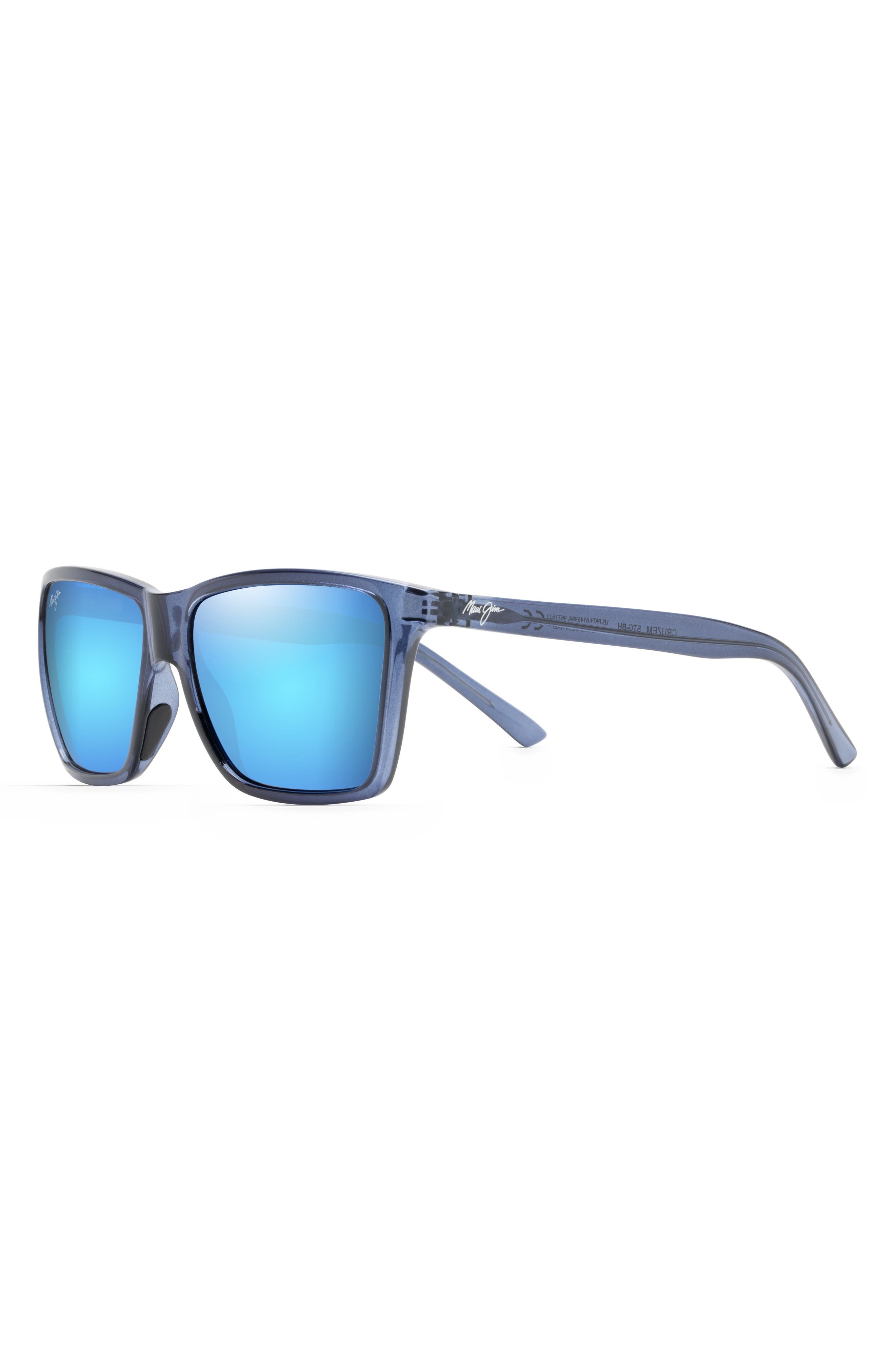 Maui Jim Cruzem 57mm PolarizedPlus2® Rectangular Sunglasses in Dark Blue/Blue Hawaii at Nordstrom - 2