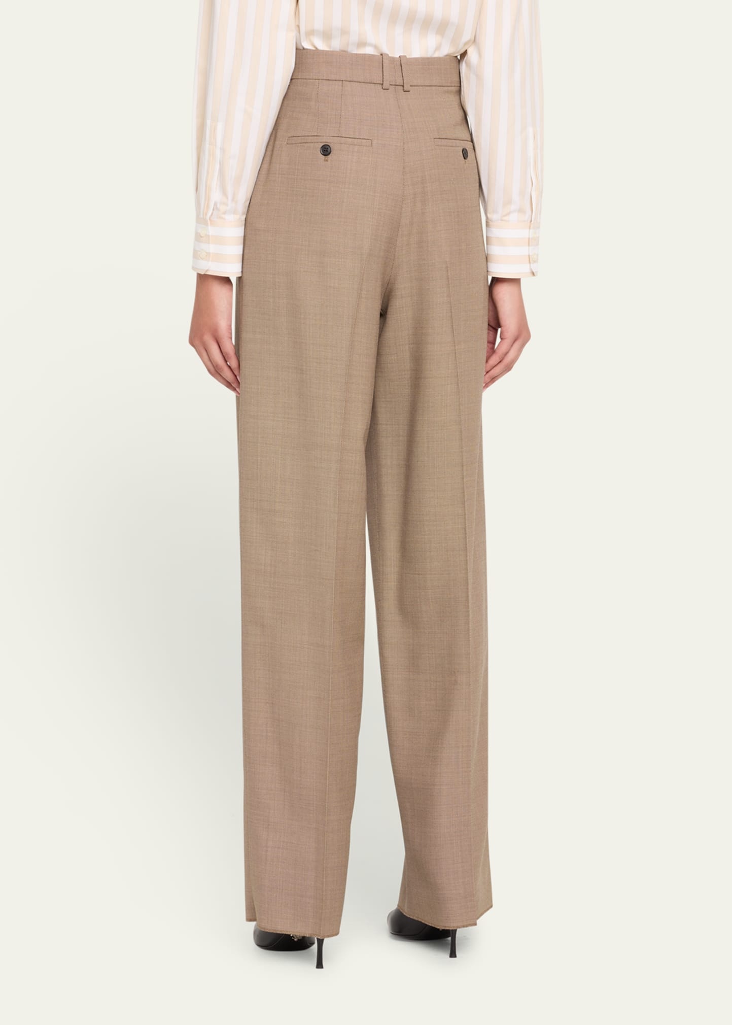 Pleated High Waisted Trousers - 3