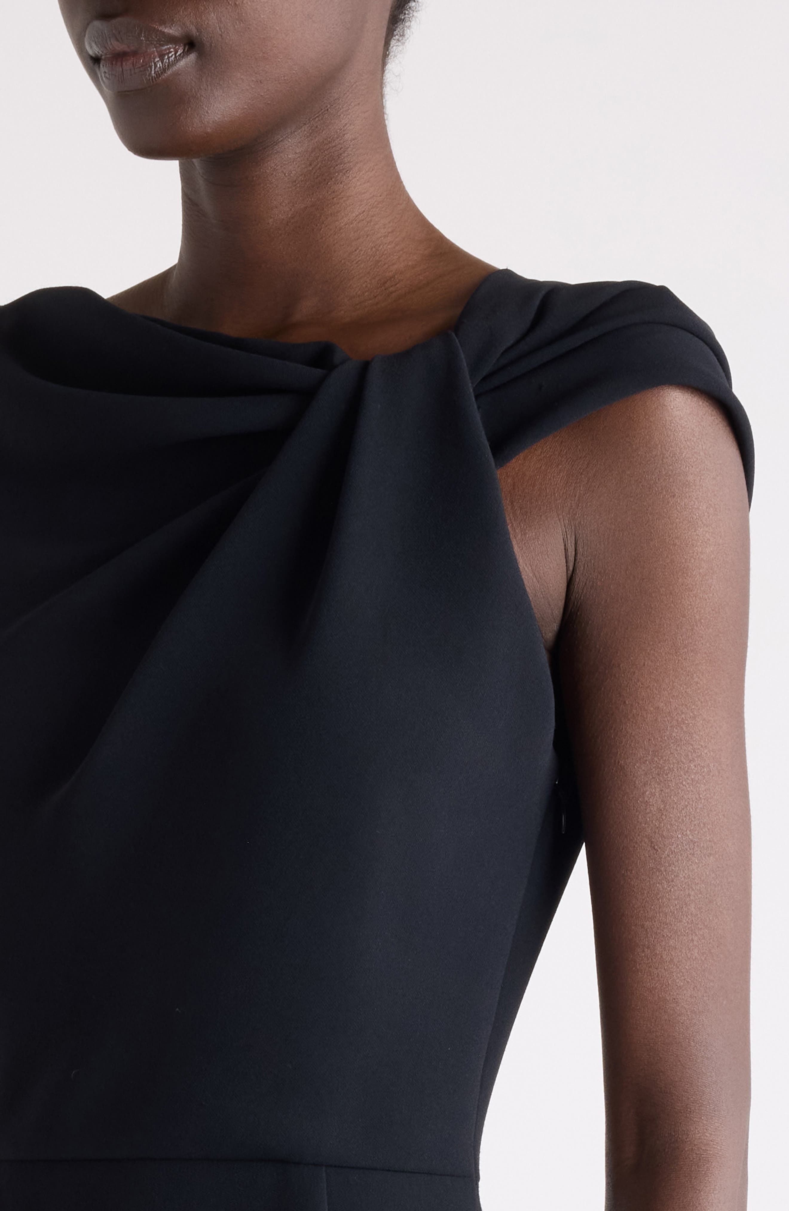Givenchy Draped Crepe Cady Midi Pencil Dress in Black at Nordstrom - 5