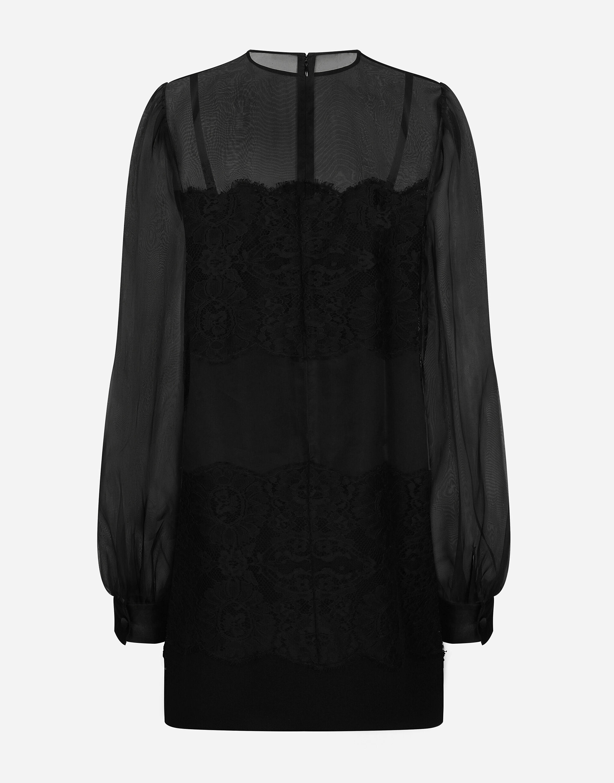 Short organza dress with lace inlay - 2