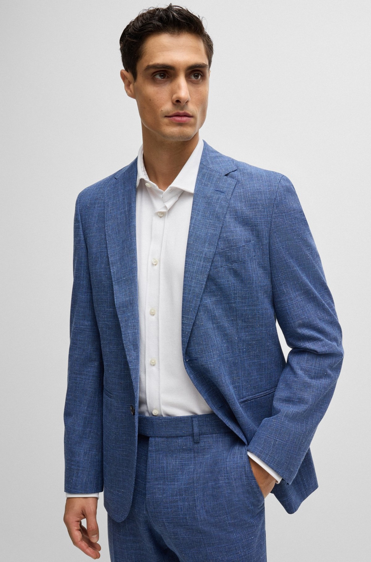 SLIM-FIT SHIRT IN STRETCH-COTTON JERSEY - 6