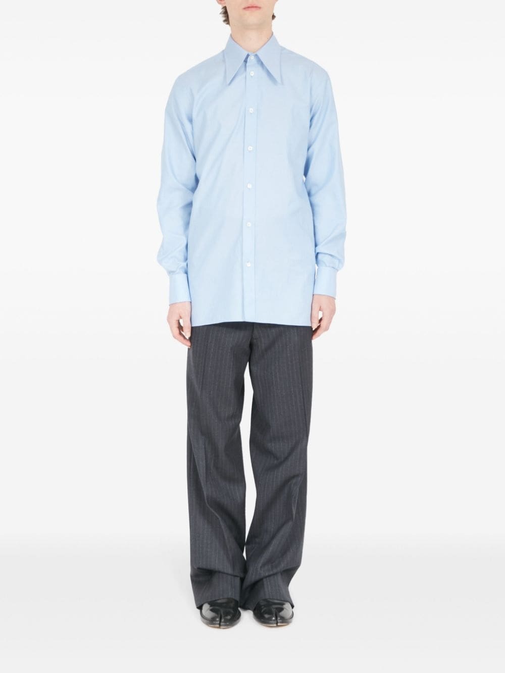 oversized-collar cotton shirt - 2