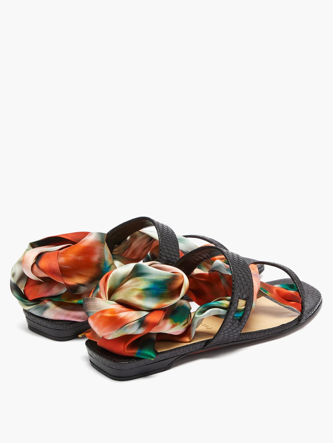 Foulard Cheville scarf & leather sandals - 4