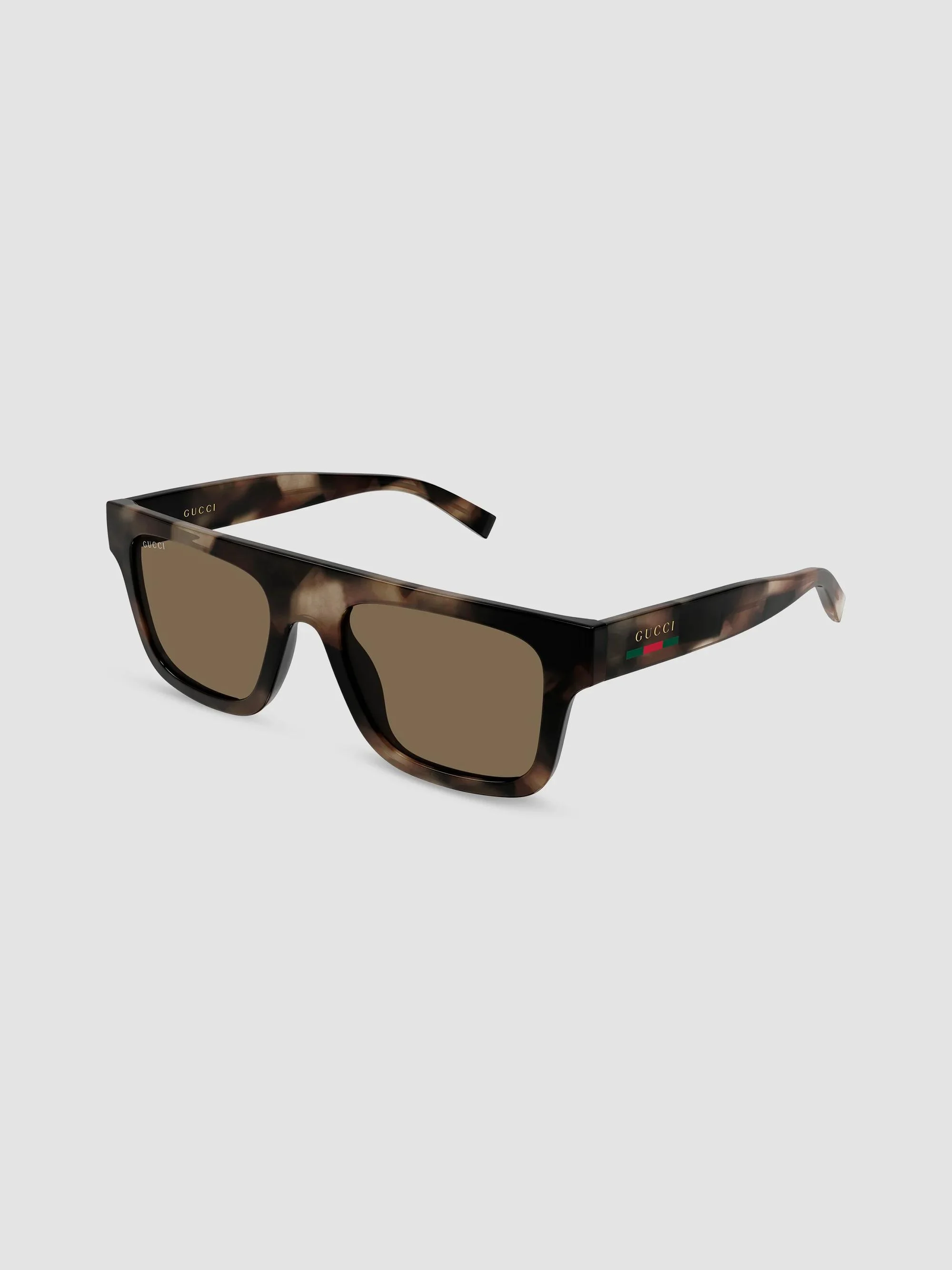Men's Web Stripe 53MM Square Sunglasses - Havana - 1