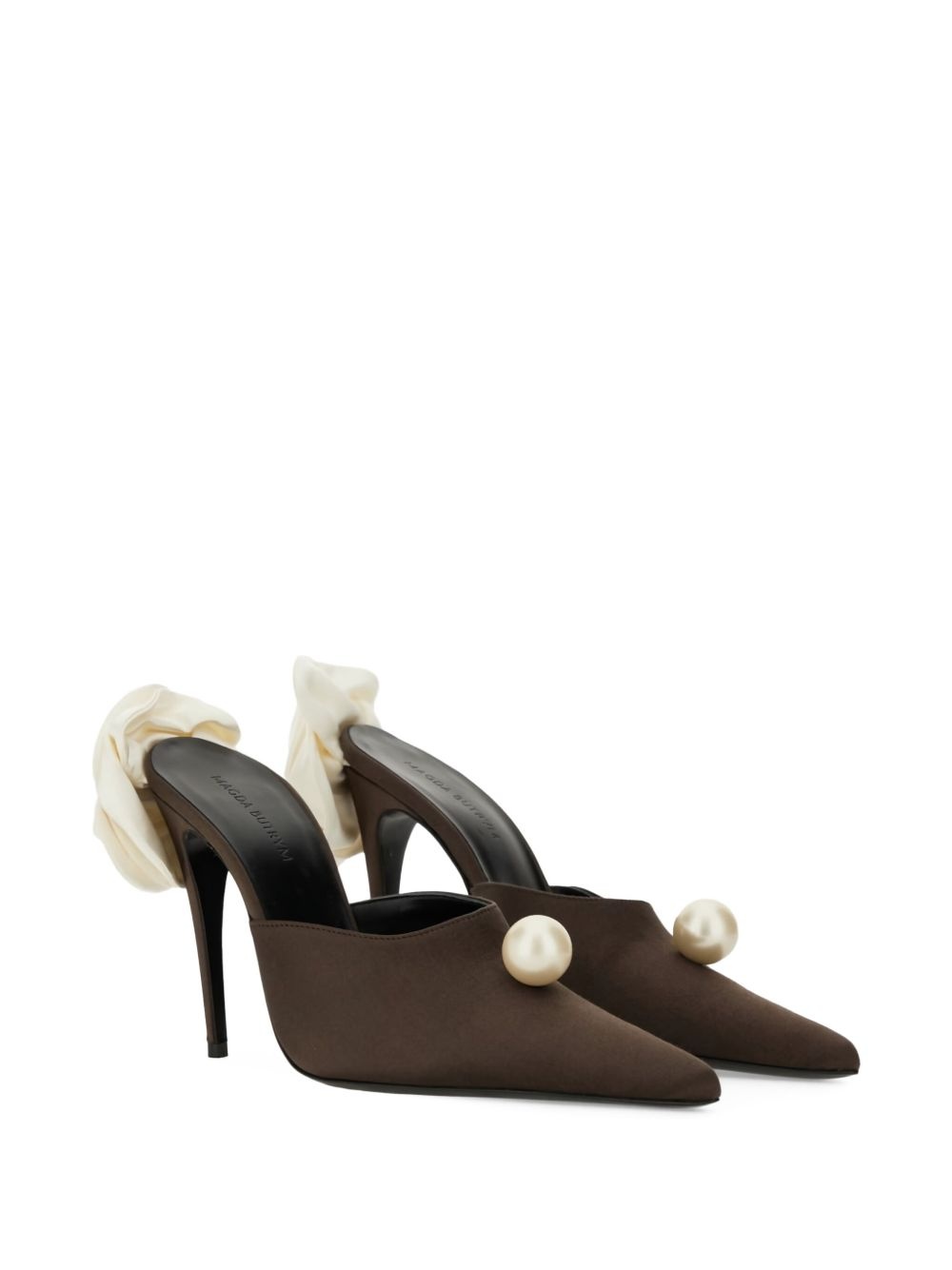 pearl-embellished pointed-toe mules - 5