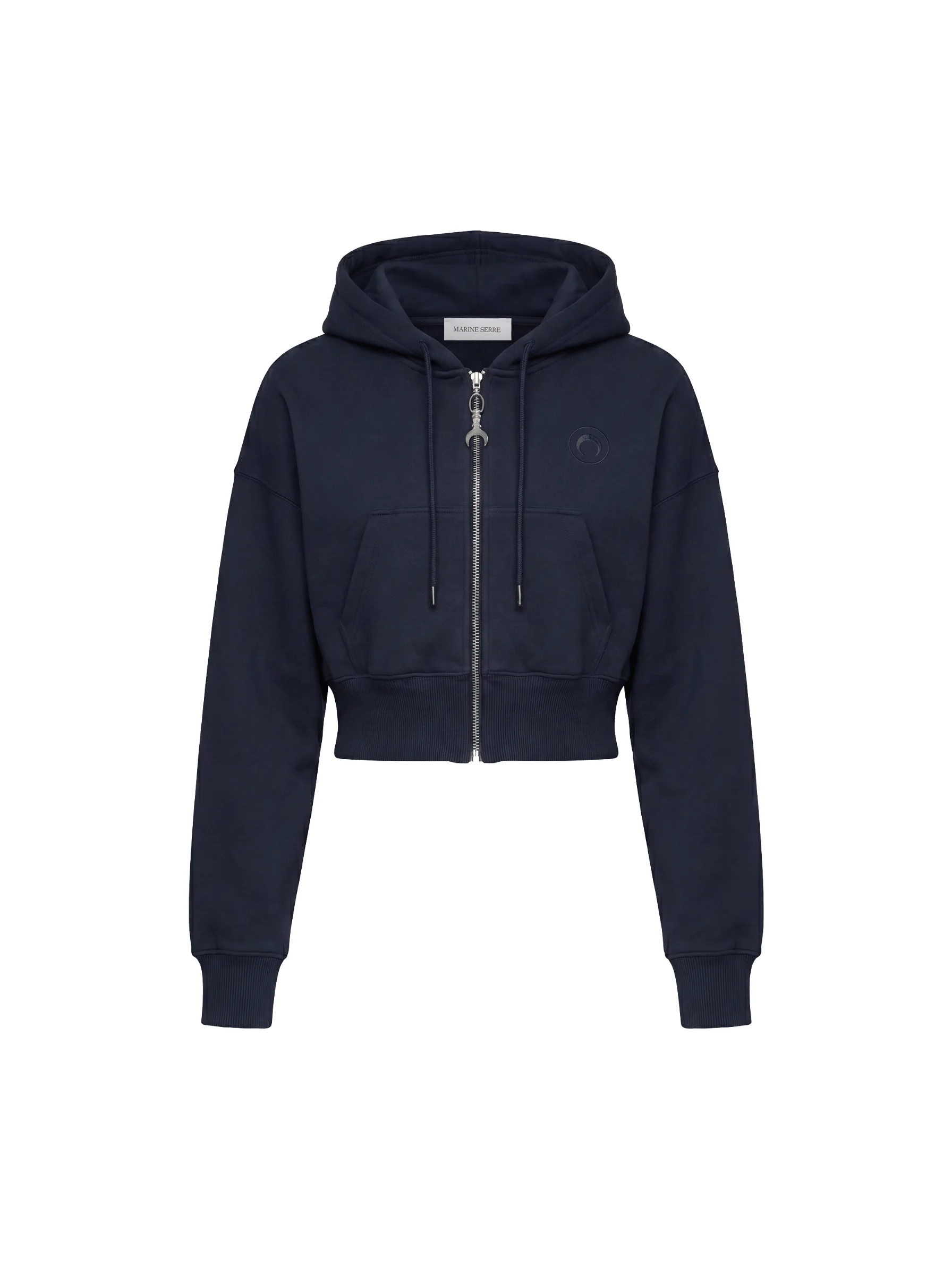 MOON LOGO FLEECE CROPPED ZIPPED SWEATSHIRT - 1