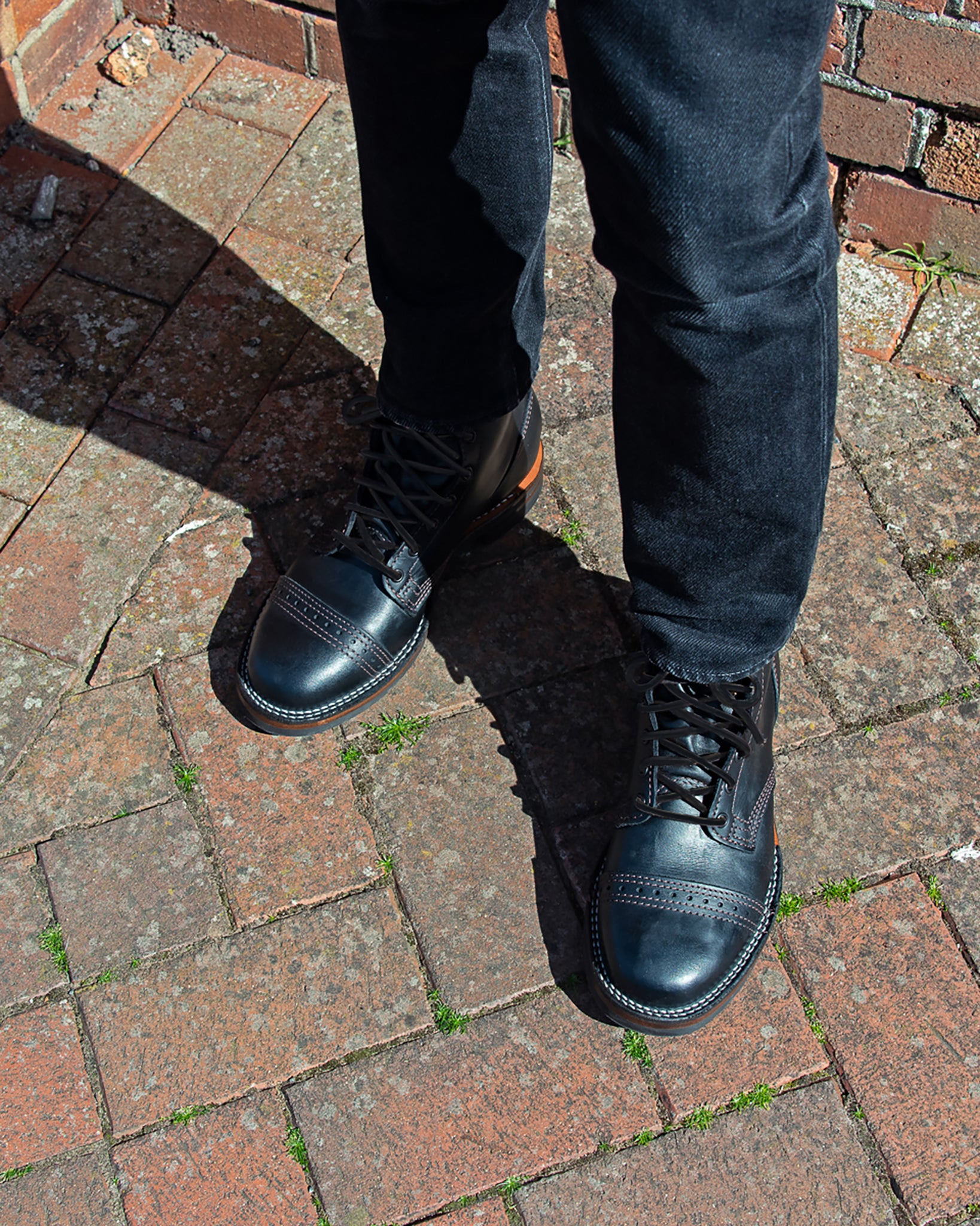 IHWE-GLMN-BLK Iron Heart Int'l x Wesco® - 7" Domain Toe Cap Boot - Black Tie. The "Guildsman" - 4