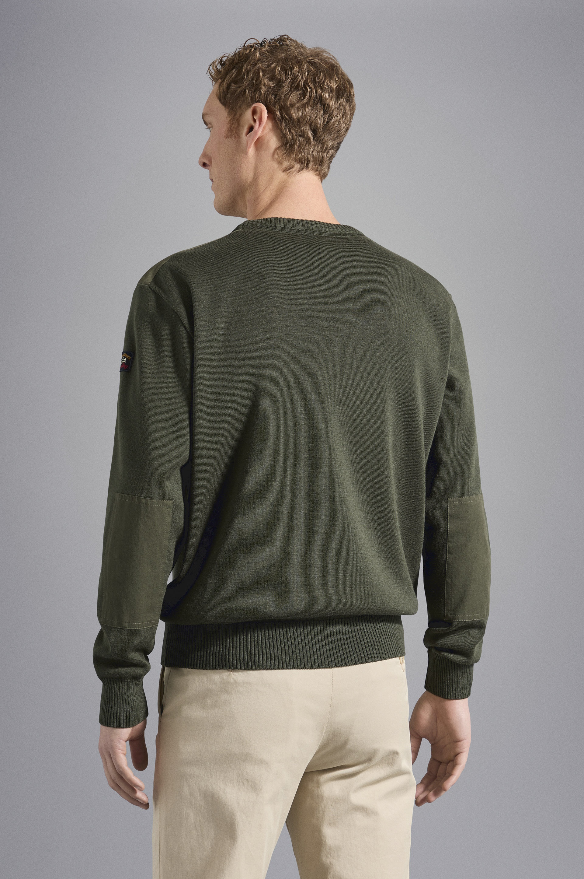 WOOL CREW NECK WITH ICONIC BADGE - 3