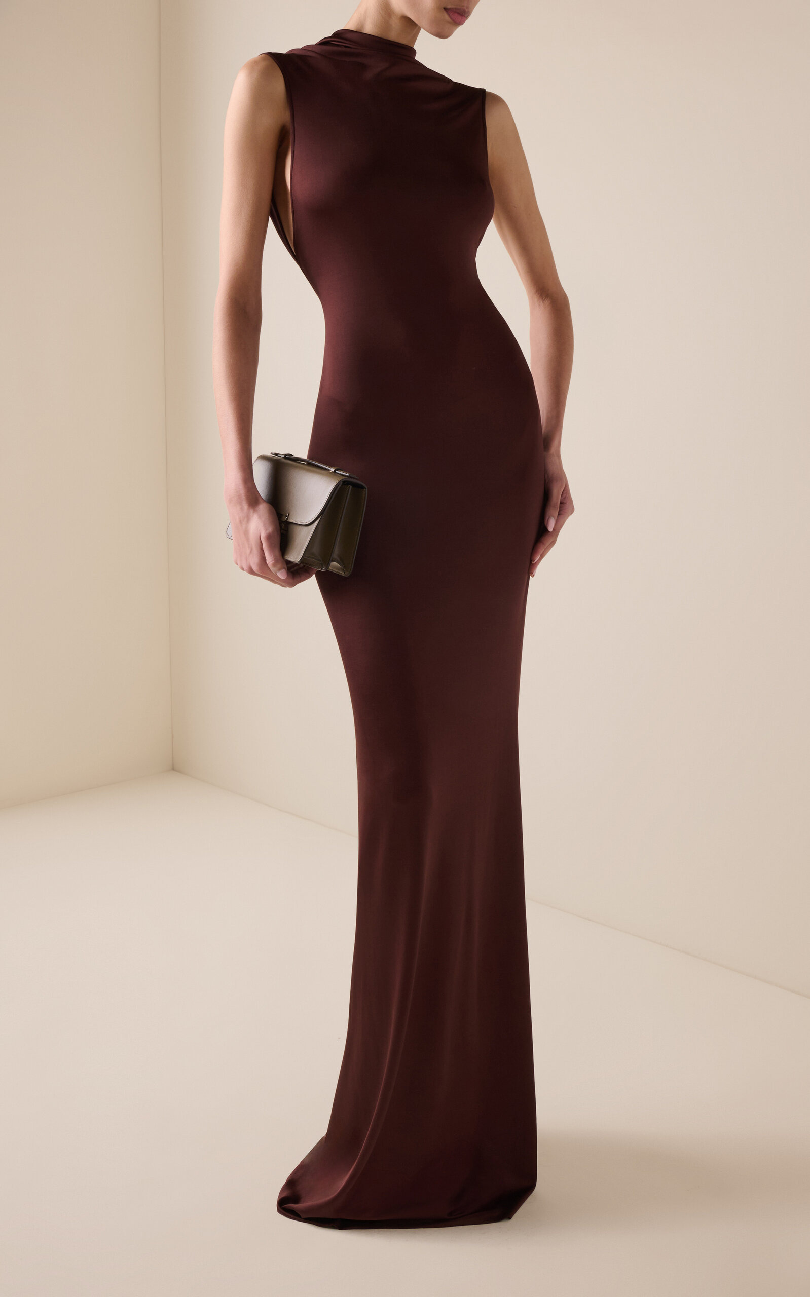 Twisted Jersey Maxi Dress brown - 3