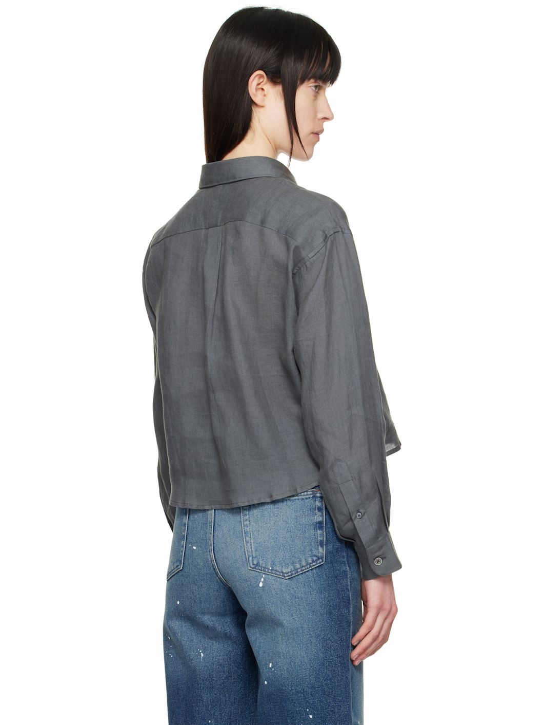 A. P.C. Gray Sophie Logo Shirt - 3