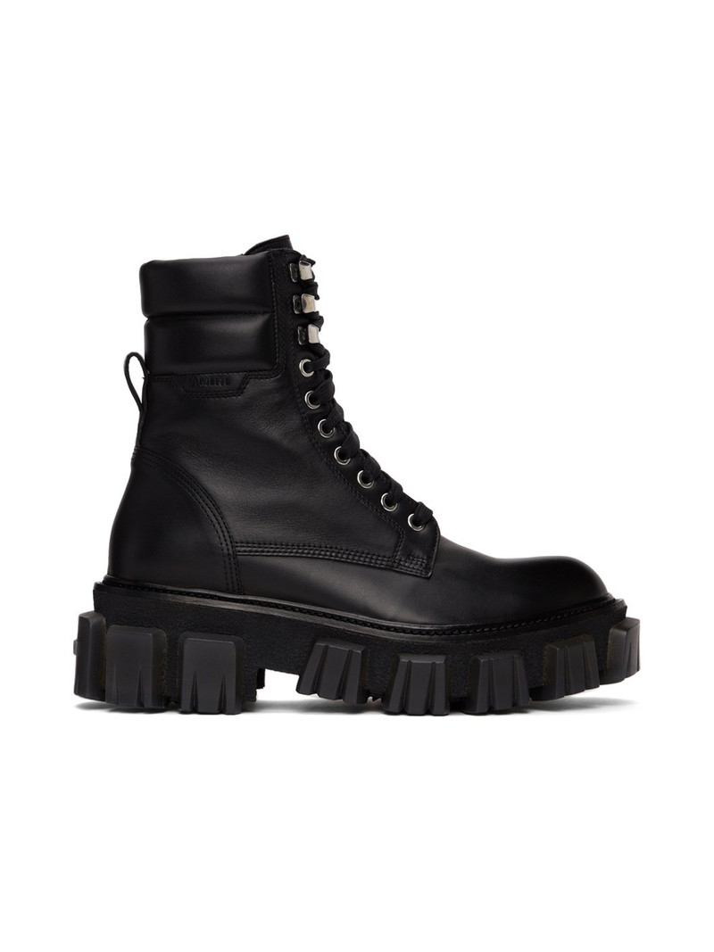 Black Crepe Lug Combat Boots 1