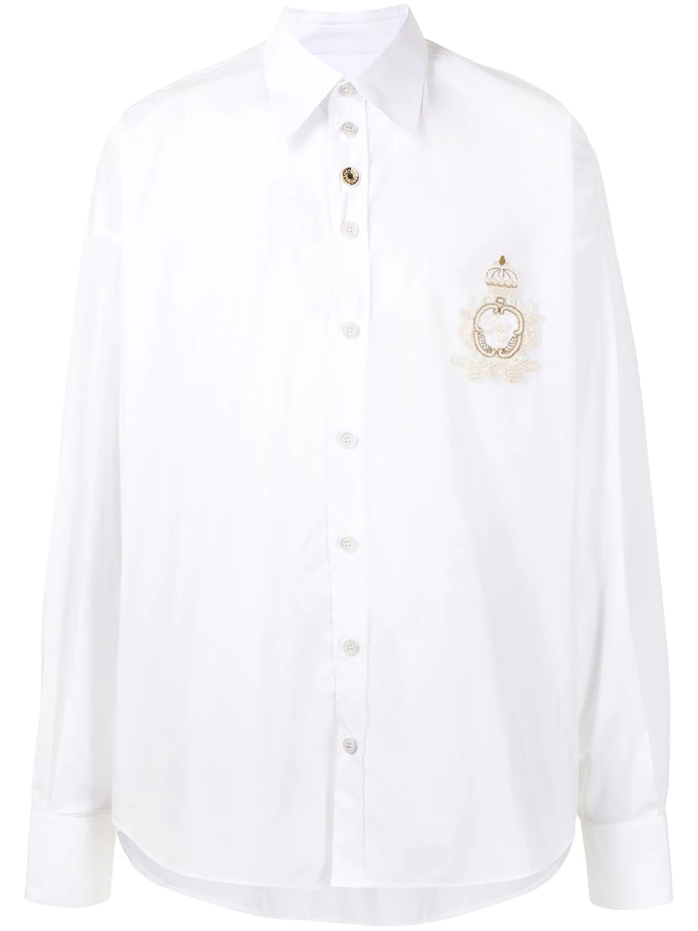 embroidered crest shirt - 1