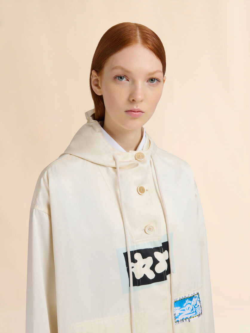 CREAM TAFFETA PARKA - 4