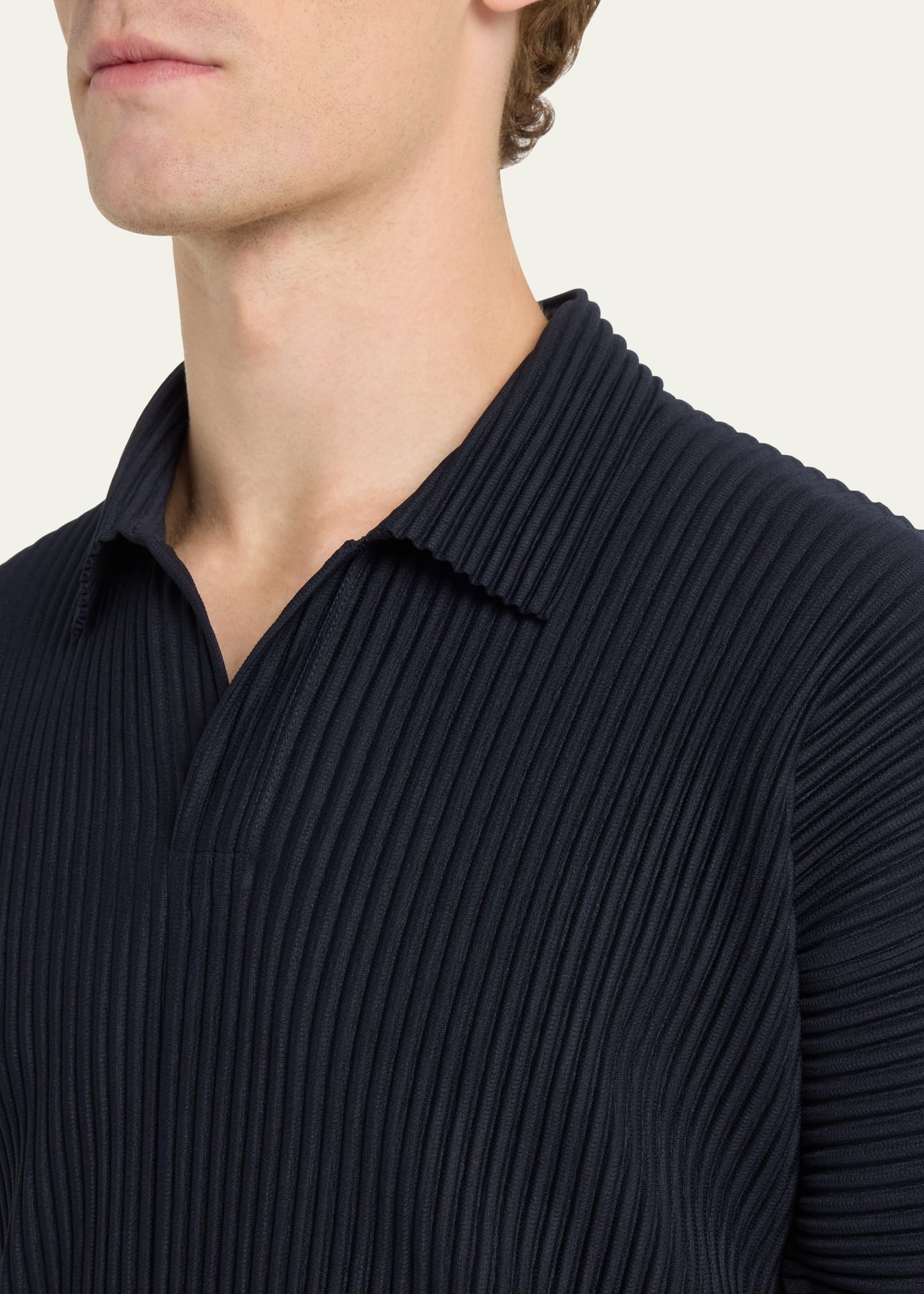 Men's Pleated Polyester Basic Polo Shirt - 5