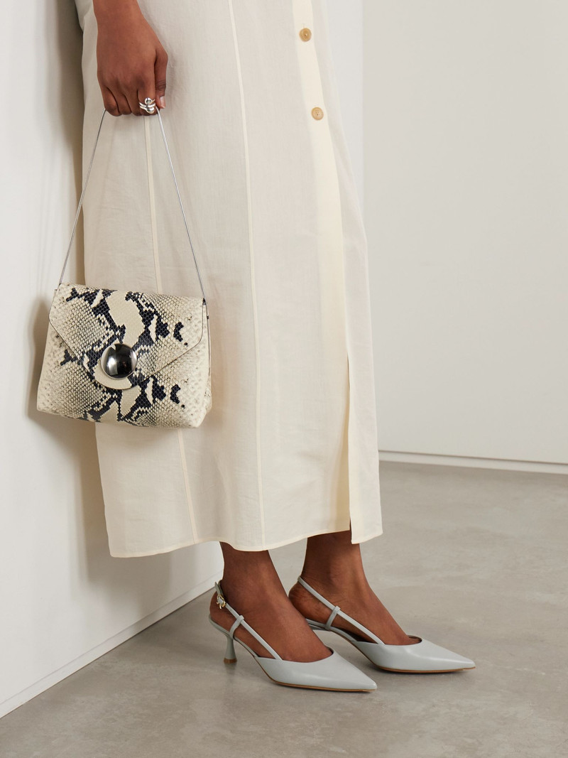 Gianvito Rossi Ascent 55 leather slingback pumps Gray outlook