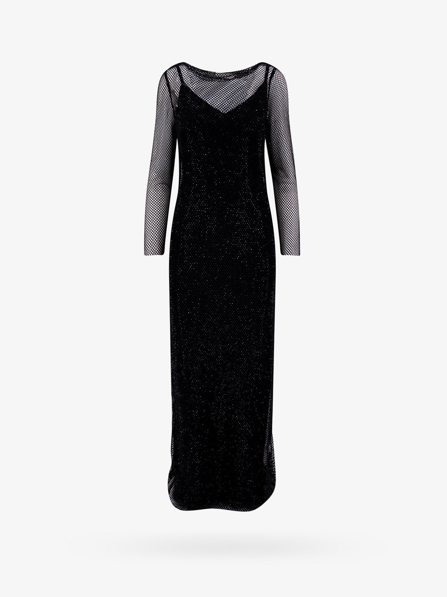 Max Mara Embroidered Mesh Dress With Crystals - 1