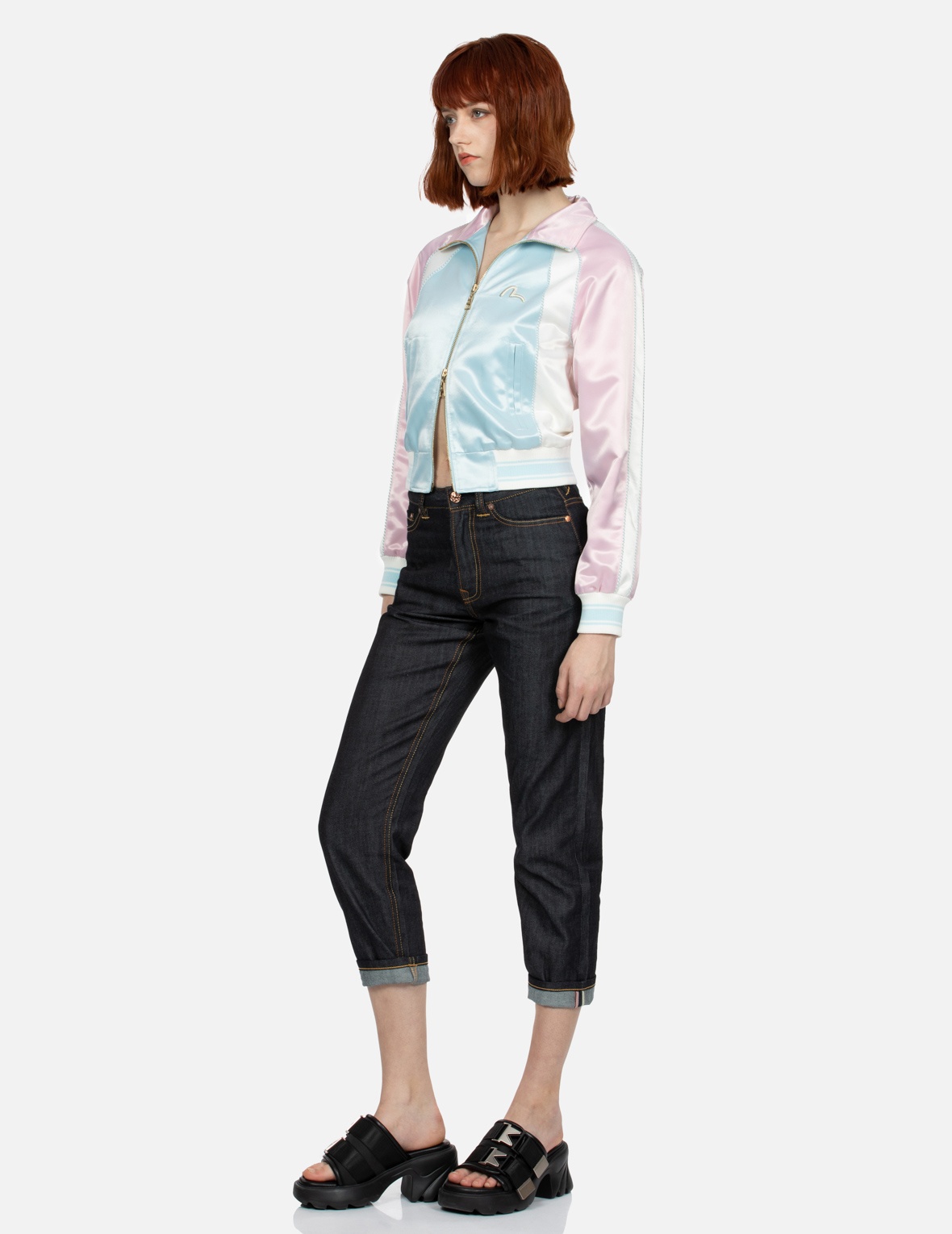 CRANES AND FLORAL EMBROIDERY FASHION FIT SOUVENIR JACKET - 4