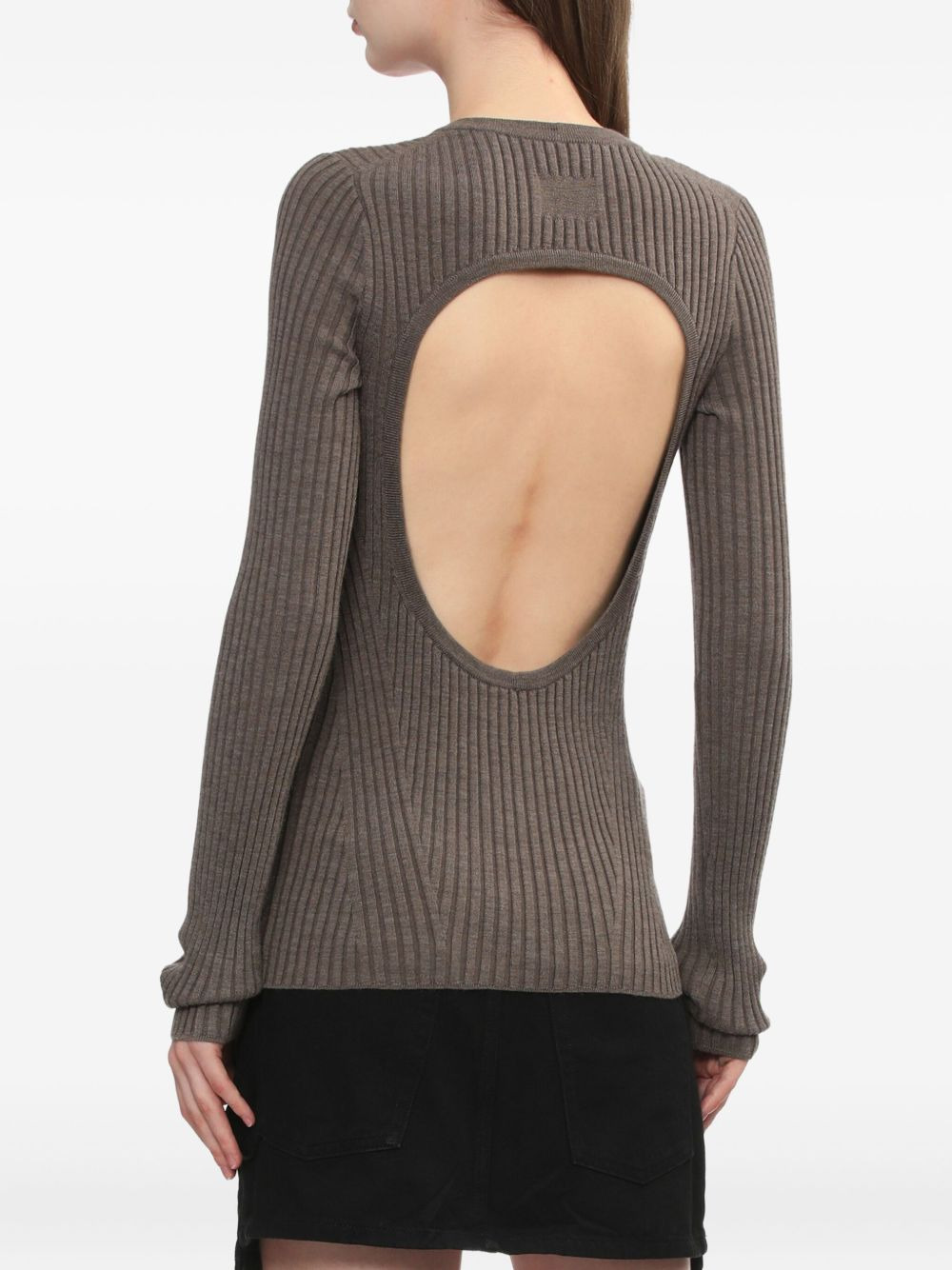 ribbed open-back top - 4