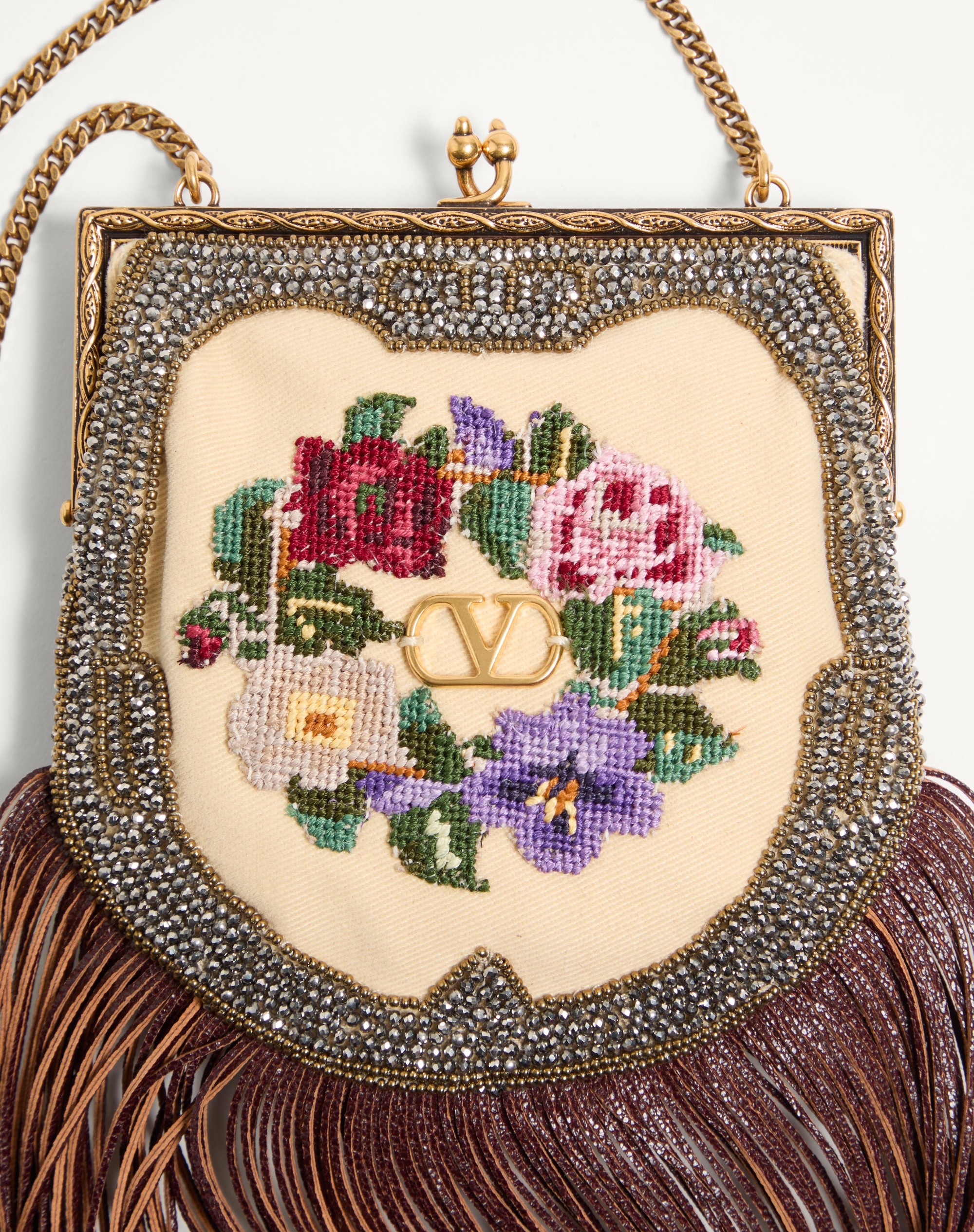 VALENTINO GARAVANI NELLCOTE FAIRYTALES SMALL CLUTCH EMBROIDERED WITH FRINGES - 6