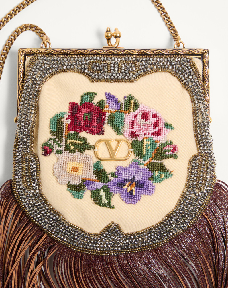 Valentino VALENTINO GARAVANI NELLCOTE FAIRYTALES SMALL CLUTCH EMBROIDERED WITH FRINGES outlook