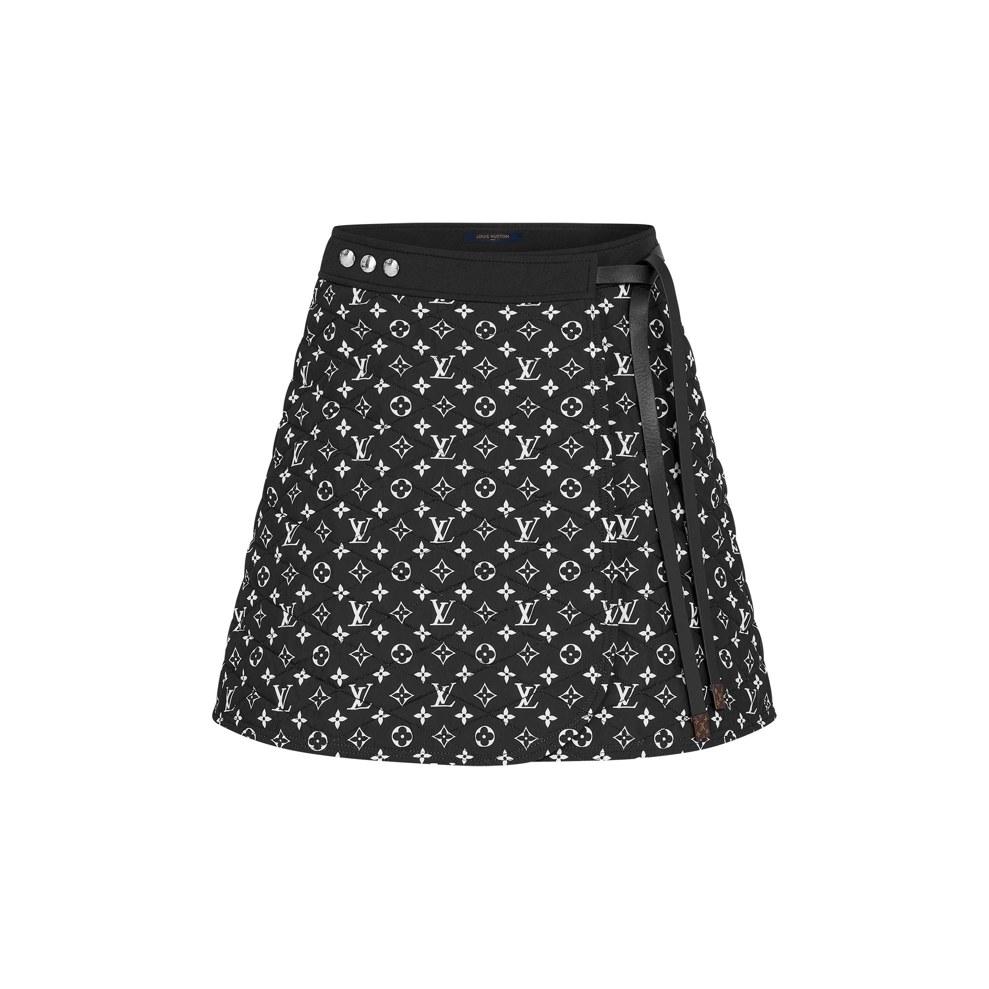 Graphic Quilted Nylon Mini Wrap Skirt  - 1