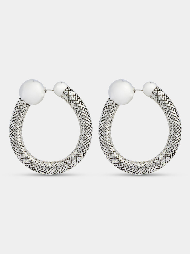 SILVER PIXEL TUBE EARRINGS 4