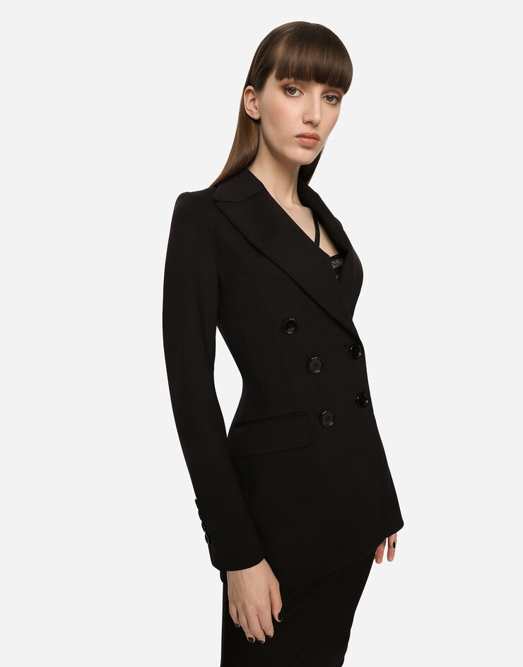 Double-breasted technical jersey jacket - 4