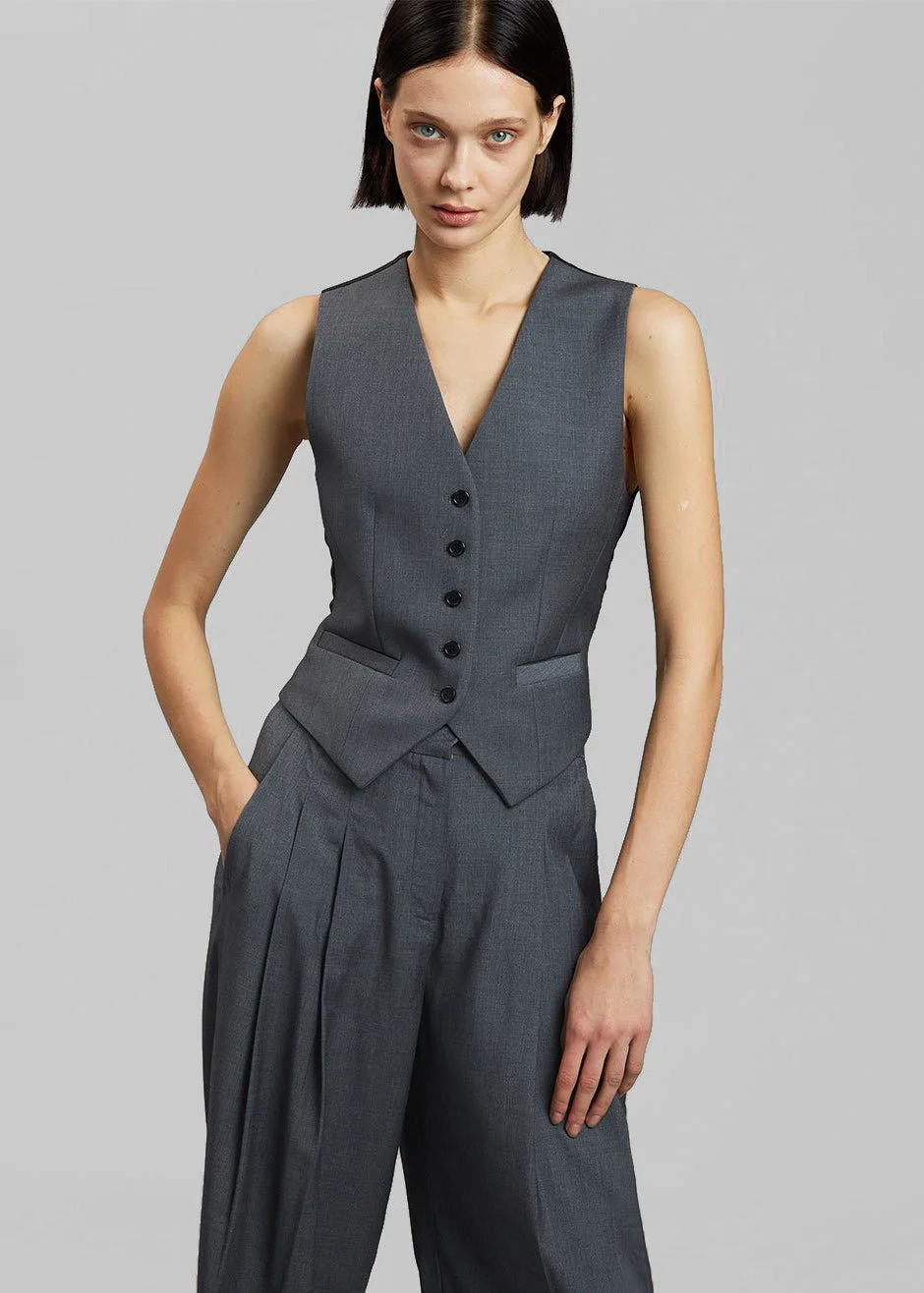 Gelso Waistcoat - Dark Grey Melange - 1