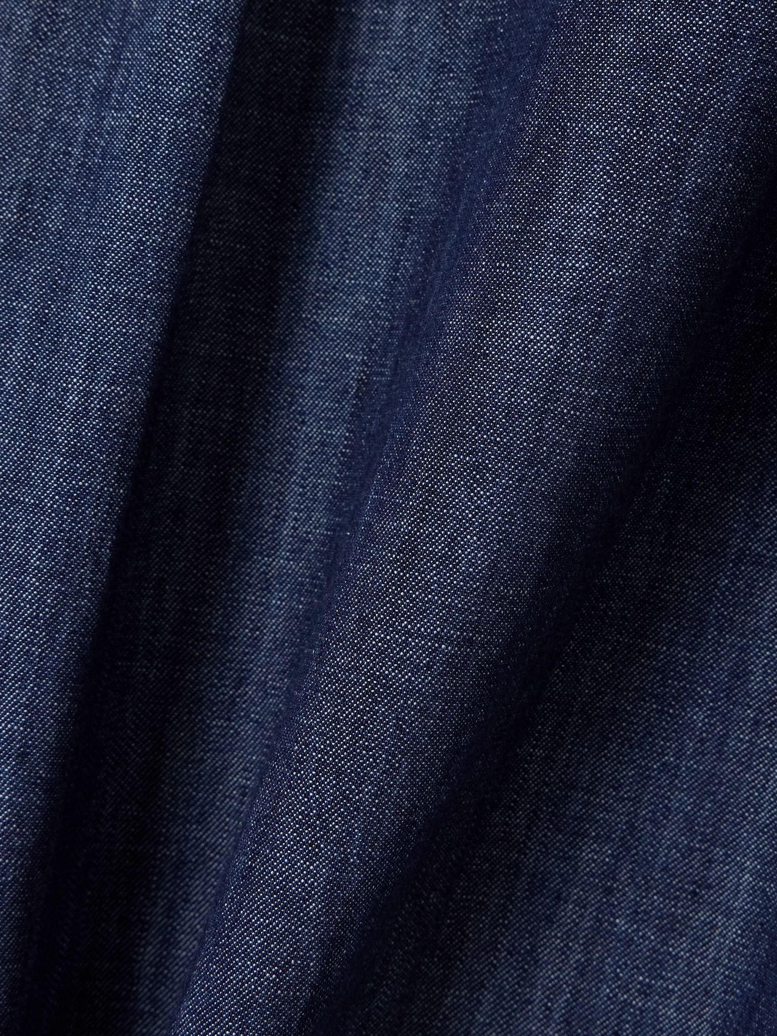 Oversized organic cotton-chambray shirt Navy - 5