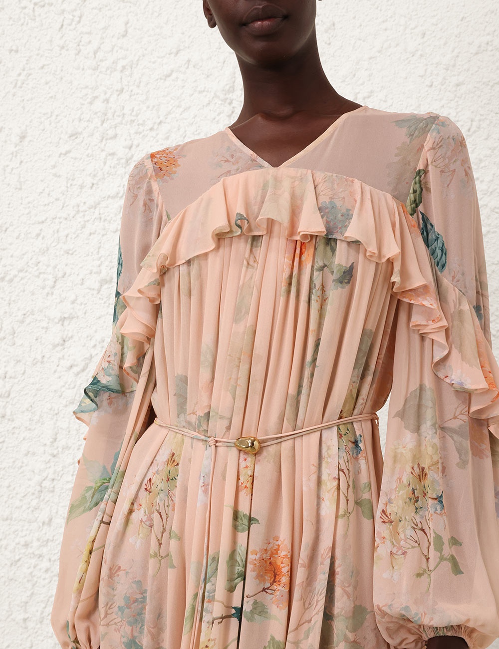 light pink chiffon bridesmaid dress Wedtrend Women A Line Light Pink Floor Length Lace and Chiffon Junior Bridesmaid  Dress Wedding Guest Party – WEDTREND main image 0