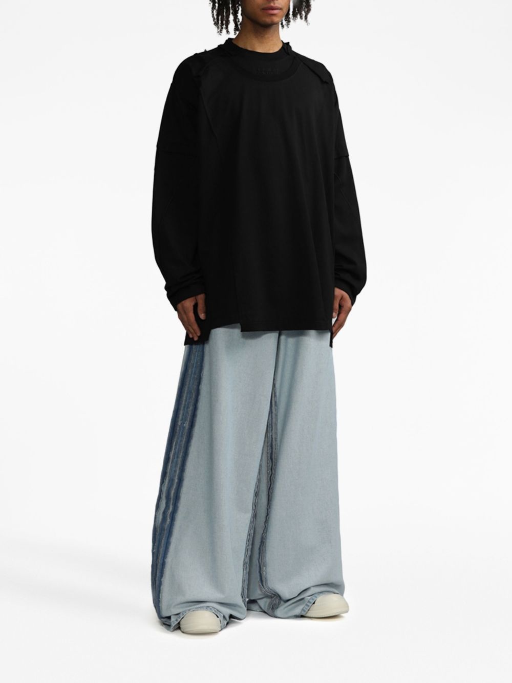 inside-out wide-leg jeans - 2